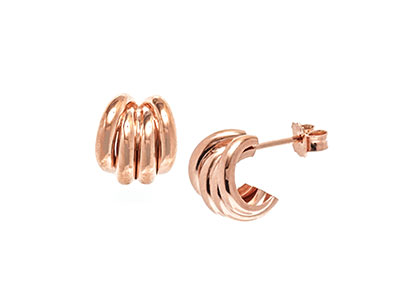 Rose Gold Four Strand Stud Earrings Esp00033