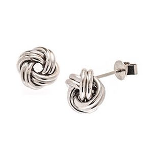 9ct White Gold Knot Stud Earrings Esp00012