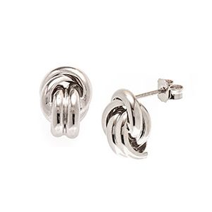 9ct White Gold Wovern Knot Stud Earrings Esp00021
