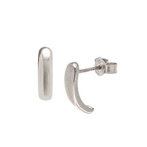 9ct White Gold Curved Stud Earrings Esp00070