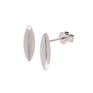 Boat Shaped White Gold Stud Earrings Esp00063