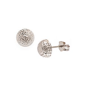 White Gold 8mm Dome Stud Earrings Esp00091