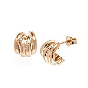 Yellow Gold Four Strand Stud Earrings Esp00023