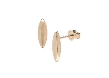 Boat Shaped 9ct Gold Stud Earrings Esp00062