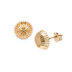 9ct Gold Sunburst Dome Stud Earrings – 8mm Esp00045
