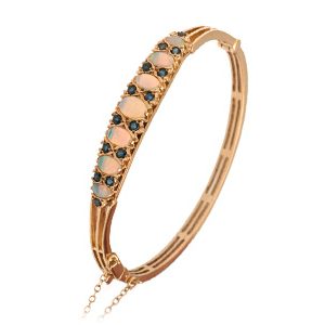 9ct Yellow Gold Edwardian Opal & Sapphire Bangle Bq00001