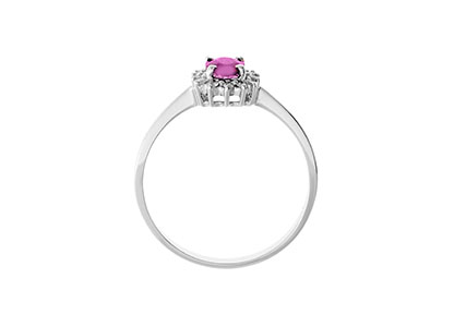 18ct White Gold Diamond & Pink Sapphire Cluster Ring Ra00188 - Image 2