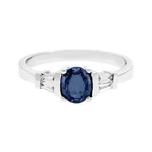 18ct White Gold Diamond & Sapphire Ring Ra00153