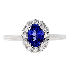 18ct White Gold Tanzanite & Diamond Ring Ra00550