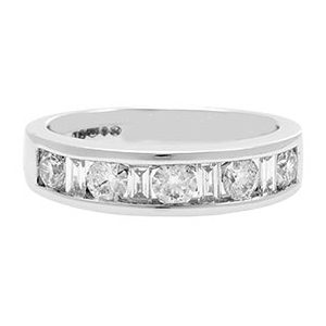 Platinum & Diamond 1.00ct Channel Set Half Eternity Ring Rpt00055