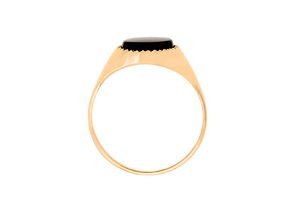 9ct Gold Black Oval Signet Ring Rg00001 - Image 2