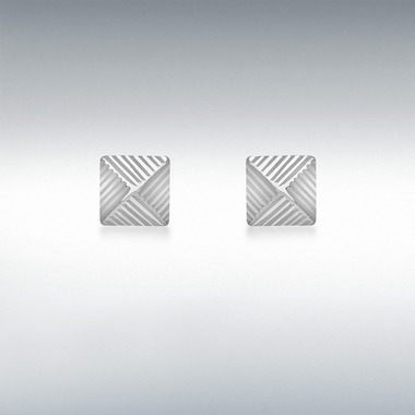9ct White Gold Pyramid Stud Earrings Esp00079 - Image 2