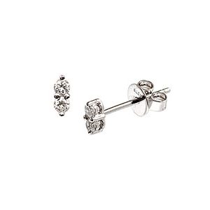 9ct White Gold & Two Stone .10ct Diamond Stud Earrings Es00500