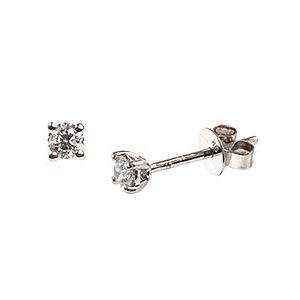 9ct White Gold & Single .20ct Diamond Earrings Es00383