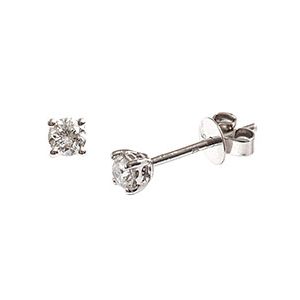 9ct White Gold & Single .25ct Diamond Stud Earring Es00384