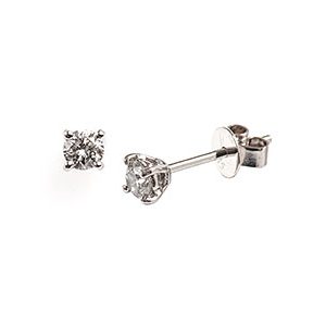 9ct White Gold & Single .30ct Diamond Stud Earrings Es00385