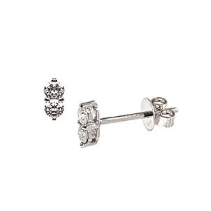 9ct White Gold & Two Stone .30ct Diamond Stud Earrings Es00502