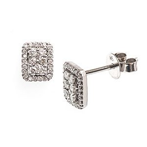 9ct White Gold & Diamond Stud Earring Es00418