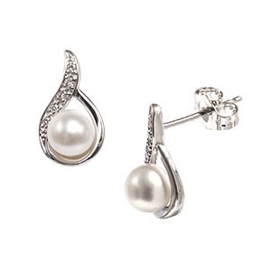 Diamond & Pearl Stud Earrings Es00704