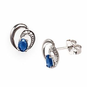 9ct White Gold Sapphire Stud Earrings Es00747